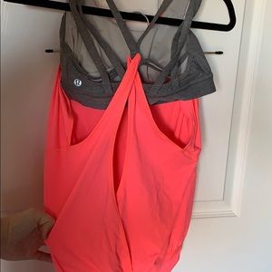 Neon and Grey Lululemon Workout Tank Top